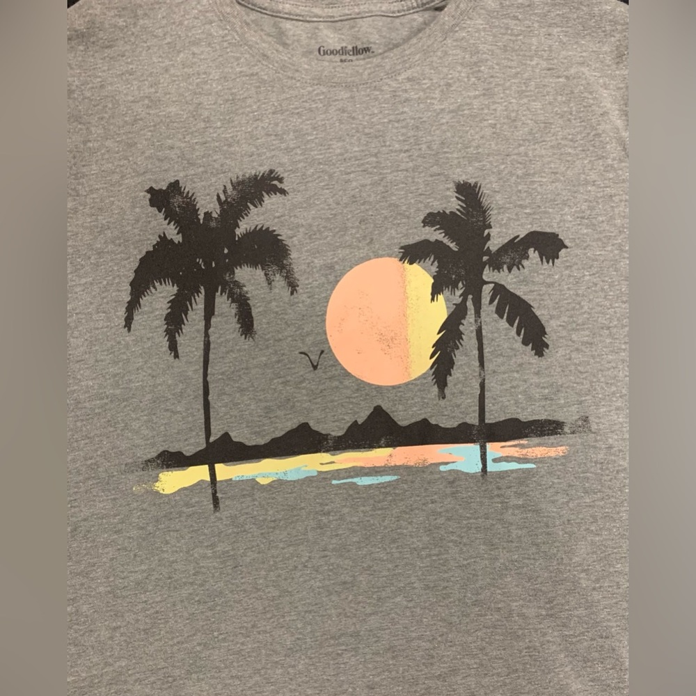 Unisex Goodfellow Grey Graphic Beach T-Shirt